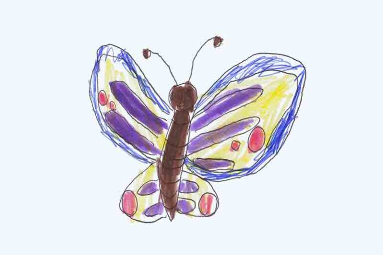 Ein bunter Schmetterling fliegt vorbei!